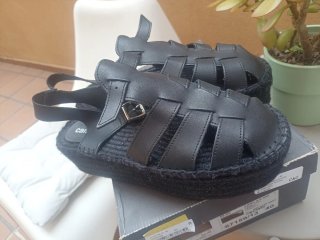 Sandalias plataforma negras talla 40