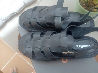 Sandalias plataforma negras talla 40