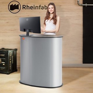 Mesa Podio Portátil para Feria, 90 × 49 × 94 cm, Mostrador de Exhibición con Pared, Mesa de Bar de Promoción Plegable, Mostrador de Podio Pop Up con Bolsa de Transporte