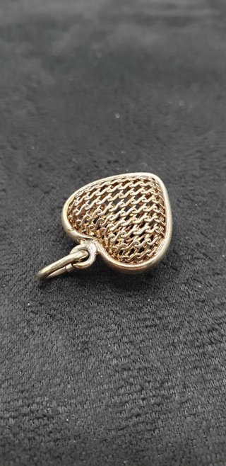 Ciondolo cuore vintage placcato oro 14k