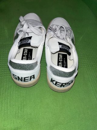Golden Goose GGDB Zapatillas Blancas y Plateadas