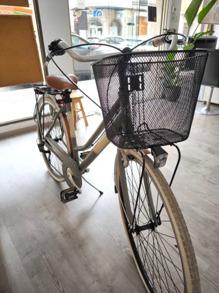 Bicicleta Vintage Gris con Cesta