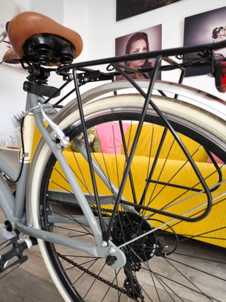 Bicicleta Vintage Gris con Cesta