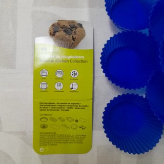 16 Bases de Molde de magdalenas Silicona Azul