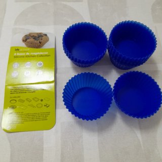 16 Bases de Molde de magdalenas Silicona Azul