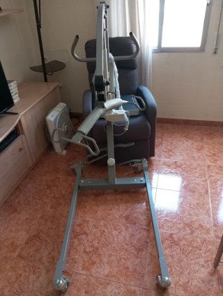 Grúa eléctrica + sillón elevador reclinable.
