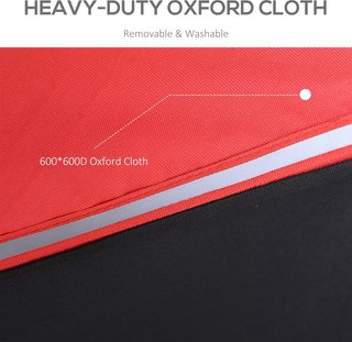 Remolque de Bicicleta de Acero con Capacidad de 40Kg, Remolque para Bicicleta con Cubierta de Tela Oxford y Reflectores, 140X88X60 Cm, Rojo y Negro