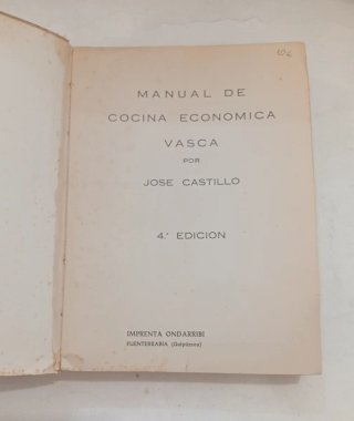 Libro Manual cocina económica vasca por J Castillo