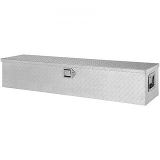 Caja de Herramientas de Aluminio de Alta Resistencia para Cama de Camión, Caja de Herramientas de Placa de Diamante con Mango Lateral y Llaves de Bloqueo, Caja Organizadora de Almacenamiento para ...