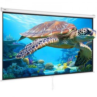 Pantalla de Proyector Manual Retráctil, 100 pulgadas 16:9 4K 1080 HD, Pantalla de Proyección Portátil con Bloqueo Automático, Pantalla de Película Portátil para el Hogar y Oficina