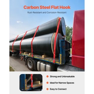 Cintas de Winch, 4" x 30', Capacidad de Carga de 6000 lbs, Resistencia a la Rotura de 18000 lbs, Cintas para Camiones con Gancho Plano, Amarras para Cama Plana Control de Carga para Remolques, Gra...