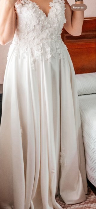 Vestido de Novia Blanco con Encaje