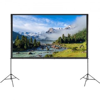 Pantalla de Proyector con Soporte, Pantalla de Película Exterior de 120 pulgadas 16:9 4K 1080 HD con Soporte, Pantalla de Proyección Sin Arrugas con Trípodes y Bolsa de Transporte, para Cine en Ca...