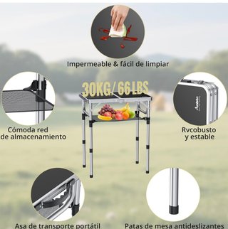 Mesa Plegable Camping Ajustable