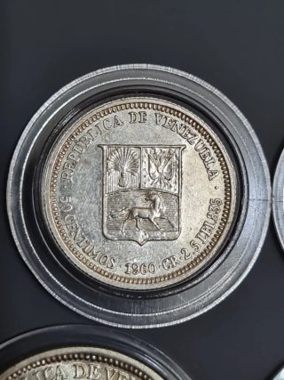 4 Monedas Plata Venezuela 1860