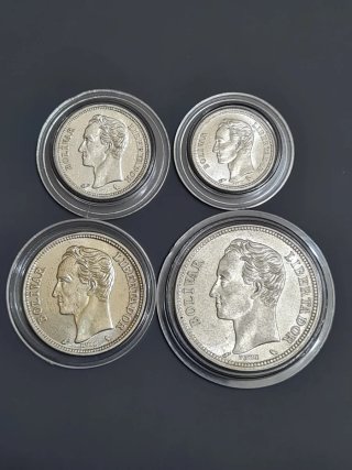 4 Monedas Plata Venezuela 1860