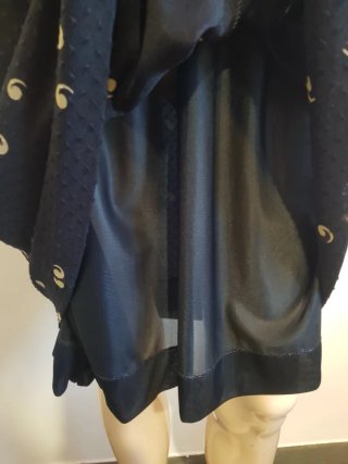 Abito fantasia nero e beige 80s 90s