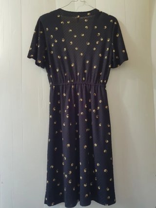 Abito fantasia nero e beige 80s 90s