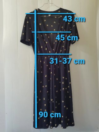 Abito fantasia nero e beige 80s 90s