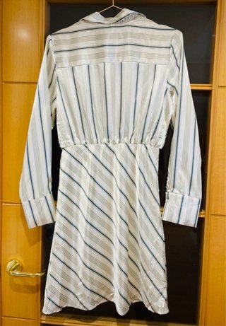 Vestido de rayas verde y blanco