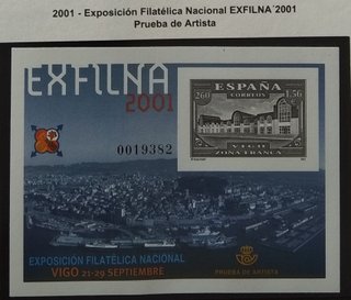 SELLOS DE ESPAÑA AÑO 2001 PRUEBA OFICIAL NÚM. 75