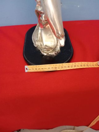 Grande scultura delfini placcato argento