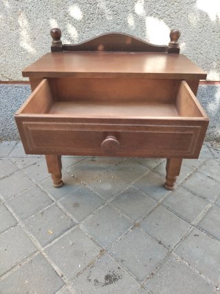Mesita cómoda madera maciza vintage rústica