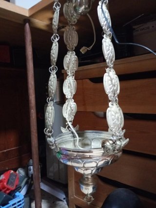 Lámpara antigua de palio plata