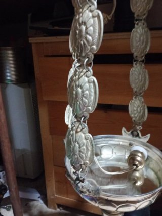 Lámpara antigua de palio plata