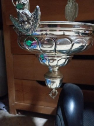 Lámpara antigua de palio plata