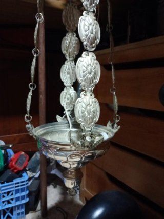 Lámpara antigua de palio plata