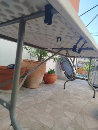 Mesa plegable jardín blanca