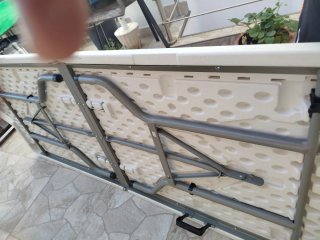 Mesa plegable jardín blanca