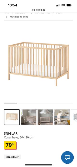 Cuna SNIGLAR haya 60x120 cm IKEA