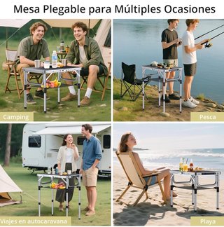 Mesa Plegable Camping Altura Ajustable