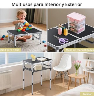 Mesa Plegable Camping Altura Ajustable