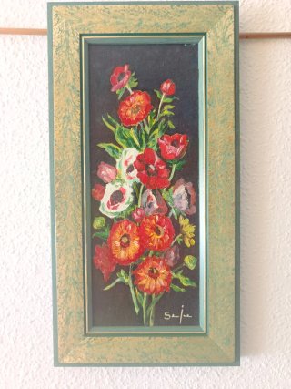 2 Cuadros Óleo Flores