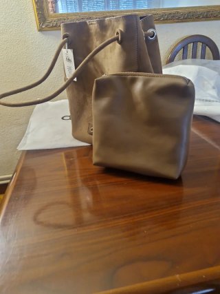 Bolso de ante beige/marrón