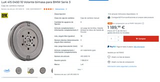 Embrague y bimasa BMW 330d N57D30A