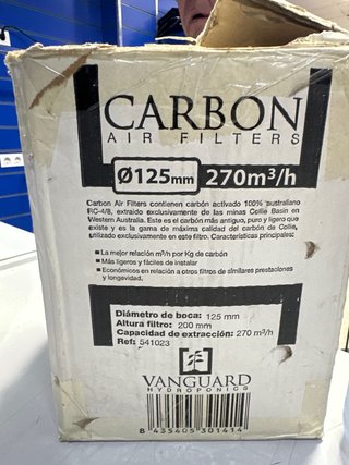 Filtro Carbón Activo Vanguard Ø125mm 270m³/h