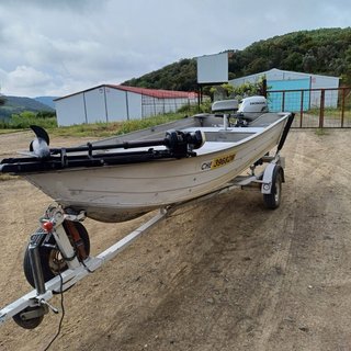 Barco aluminio 420 + remolque + motor Honda 15cv
