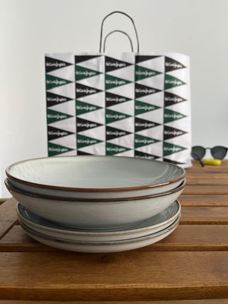Set 2 Piatti e 2 Ciotole Ikea Grigio