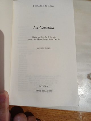 Libro "La Celestina" de Fernando de Rojas