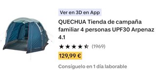Tienda campaña Arpenaz 4.1