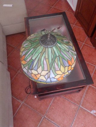 Lampada Tiffany in Cristallo e Metallo