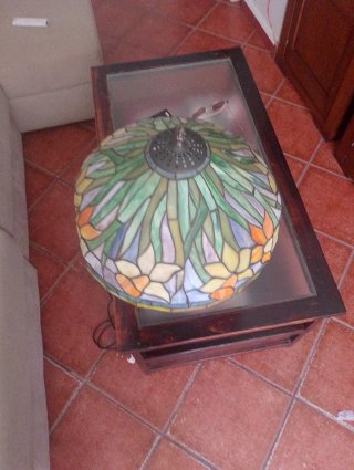 Lampada Tiffany in Cristallo e Metallo