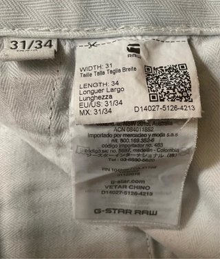 Pantalón chino hombre de G-Star Raw (W31/L34)