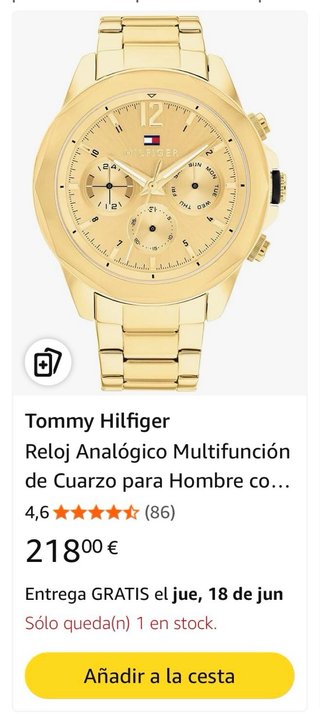 Reloj Tommy Hilfiger Dorado Cronógrafo