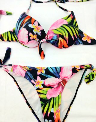 Bikini Shein Estampado Tropical Y2K