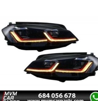 Faros delanteros Red edition Led para VW Golf 7.5